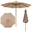9 FT Patio Umbrella Outdoor Table Market Umbrella with 8 Sturdy Bamboo Ribs by LJGDeals