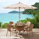 9 FT Patio Umbrella Outdoor Table Market Umbrella with 8 Sturdy Bamboo Ribs by LJGDeals