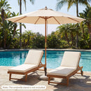 9 FT Patio Umbrella Outdoor Table Market Umbrella with 8 Sturdy Bamboo Ribs by LJGDeals