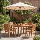 9 FT Patio Umbrella Outdoor Table Market Umbrella with 8 Sturdy Bamboo Ribs by LJGDeals