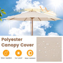 9 FT Patio Umbrella Outdoor Table Market Umbrella with 8 Sturdy Bamboo Ribs by LJGDeals