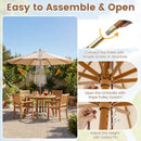 9 FT Patio Umbrella Outdoor Table Market Umbrella with 8 Sturdy Bamboo Ribs by LJGDeals