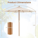 9 FT Patio Umbrella Outdoor Table Market Umbrella with 8 Sturdy Bamboo Ribs by LJGDeals