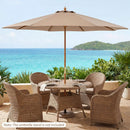9 FT Patio Umbrella Outdoor Table Market Umbrella with 8 Sturdy Bamboo Ribs by LJGDeals