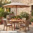 9 FT Patio Umbrella Outdoor Table Market Umbrella with 8 Sturdy Bamboo Ribs by LJGDeals