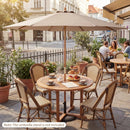 9 FT Patio Umbrella Outdoor Table Market Umbrella with 8 Sturdy Bamboo Ribs by LJGDeals