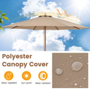 9 FT Patio Umbrella Outdoor Table Market Umbrella with 8 Sturdy Bamboo Ribs by LJGDeals