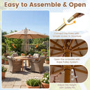9 FT Patio Umbrella Outdoor Table Market Umbrella with 8 Sturdy Bamboo Ribs by LJGDeals
