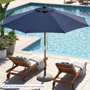 9 FT Patio Umbrella Outdoor Table Market Umbrella with 8 Sturdy Bamboo Ribs by LJGDeals