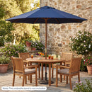 9 FT Patio Umbrella Outdoor Table Market Umbrella with 8 Sturdy Bamboo Ribs by LJGDeals