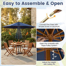 9 FT Patio Umbrella Outdoor Table Market Umbrella with 8 Sturdy Bamboo Ribs by LJGDeals