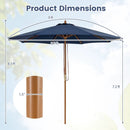 9 FT Patio Umbrella Outdoor Table Market Umbrella with 8 Sturdy Bamboo Ribs by LJGDeals