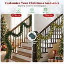 9 FT Pre-lit Artificial Cypress Christmas Garland with 50 Warm White LED Lights and 130 Branch Tips by LJGDeals
