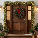 9 FT Pre-lit Artificial Cypress Christmas Garland with 50 Warm White LED Lights and 130 Branch Tips by LJGDeals
