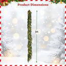 9 FT Pre-lit Artificial Cypress Christmas Garland with 50 Warm White LED Lights and 130 Branch Tips by LJGDeals
