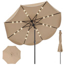 9 FT Scalloped Solar Patio Umbrella Market Table Umbrella with 24 LED Lights by LJGDeals