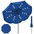 9 FT Scalloped Solar Patio Umbrella Market Table Umbrella with 24 LED Lights by LJGDeals