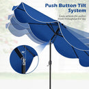 9 FT Scalloped Solar Patio Umbrella Market Table Umbrella with 24 LED Lights by LJGDeals