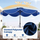 9 FT Scalloped Solar Patio Umbrella Market Table Umbrella with 24 LED Lights by LJGDeals