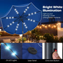 9 FT Scalloped Solar Patio Umbrella Market Table Umbrella with 24 LED Lights by LJGDeals