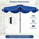 9 FT Scalloped Solar Patio Umbrella Market Table Umbrella with 24 LED Lights by LJGDeals