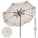 9 FT Scalloped Solar Patio Umbrella Market Table Umbrella with 24 LED Lights by LJGDeals