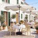 9 FT Scalloped Solar Patio Umbrella Market Table Umbrella with 24 LED Lights by LJGDeals