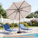 9 FT Scalloped Solar Patio Umbrella Market Table Umbrella with 24 LED Lights by LJGDeals
