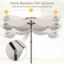 9 FT Scalloped Solar Patio Umbrella Market Table Umbrella with 24 LED Lights by LJGDeals