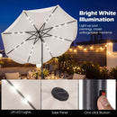 9 FT Scalloped Solar Patio Umbrella Market Table Umbrella with 24 LED Lights by LJGDeals