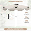 9 FT Scalloped Solar Patio Umbrella Market Table Umbrella with 24 LED Lights by DirectDeals