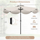 9 FT Scalloped Solar Patio Umbrella Market Table Umbrella with 24 LED Lights by LJGDeals