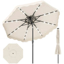 9 FT Solar LED Patio Umbrella Push-Button Tilt and Crank 24 LED Lights and 8 Ribs by LJGDeals
