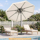 9 FT Solar LED Patio Umbrella Push-Button Tilt and Crank 24 LED Lights and 8 Ribs by DirectDeals