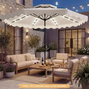 9 FT Solar LED Patio Umbrella Push-Button Tilt and Crank 24 LED Lights and 8 Ribs by DirectDeals