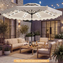 9 FT Solar LED Patio Umbrella Push-Button Tilt and Crank 24 LED Lights and 8 Ribs by LJGDeals