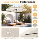 9 FT Solar LED Patio Umbrella Push-Button Tilt and Crank 24 LED Lights and 8 Ribs by LJGDeals