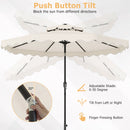 9 FT Solar LED Patio Umbrella Push-Button Tilt and Crank 24 LED Lights and 8 Ribs by DirectDeals