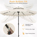 9 FT Solar LED Patio Umbrella Push-Button Tilt and Crank 24 LED Lights and 8 Ribs by LJGDeals