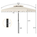 9 FT Solar LED Patio Umbrella Push-Button Tilt and Crank 24 LED Lights and 8 Ribs by DirectDeals
