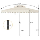 9 FT Solar LED Patio Umbrella Push-Button Tilt and Crank 24 LED Lights and 8 Ribs by LJGDeals