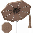 9 FT Solar LED Patio Umbrella Push-Button Tilt and Crank 24 LED Lights and 8 Ribs by LJGDeals