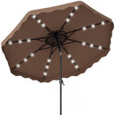 9 FT Solar LED Patio Umbrella Push-Button Tilt and Crank 24 LED Lights and 8 Ribs by LJGDeals