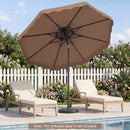 9 FT Solar LED Patio Umbrella Push-Button Tilt and Crank 24 LED Lights and 8 Ribs by LJGDeals