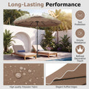 9 FT Solar LED Patio Umbrella Push-Button Tilt and Crank 24 LED Lights and 8 Ribs by LJGDeals