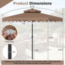 9 FT Solar LED Patio Umbrella Push-Button Tilt and Crank 24 LED Lights and 8 Ribs by LJGDeals