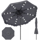 9 FT Solar LED Patio Umbrella Push-Button Tilt and Crank 24 LED Lights and 8 Ribs by DirectDeals