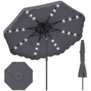 9 FT Solar LED Patio Umbrella Push-Button Tilt and Crank 24 LED Lights and 8 Ribs by LJGDeals