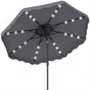 9 FT Solar LED Patio Umbrella Push-Button Tilt and Crank 24 LED Lights and 8 Ribs by LJGDeals