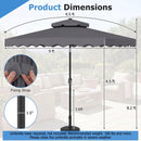 9 FT Solar LED Patio Umbrella Push-Button Tilt and Crank 24 LED Lights and 8 Ribs by LJGDeals